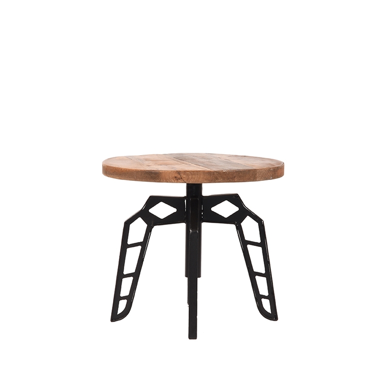 LABEL51 Bijzettafel Pebble - Rough - Mangohout - Rond - 45 cm