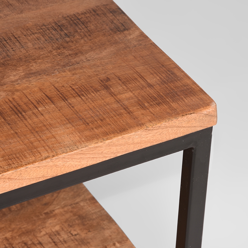 LABEL51 Bijzettafel Vintage - Rough - Mangohout - 60x60 cm