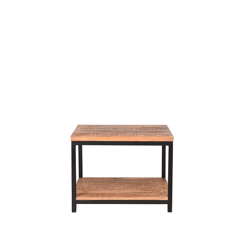 LABEL51 Bijzettafel Vintage - Rough - Mangohout - 60x60 cm
