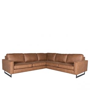 Bank Arezzo 2-Zits + Hoek + 2-Zits Cognac Microvezel 1