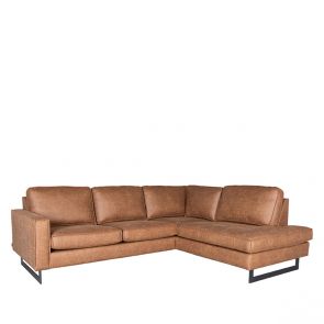 Bank Arezzo 2,5-zits + ottomane Cognac Microvezel 1
