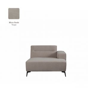 Bank Nero Lounge Chair Rechts Voorstand 117x151x80 Cm Taupe Micro Suede Voorkant