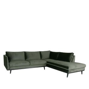 Bank Siena 2,5-Zits+Ottomane Army Green Fluweel 1