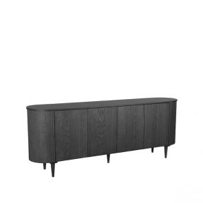 Dressoir Oliva 220x47x85 Cm Zwart Eiken Perspectief