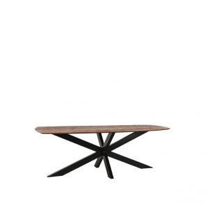 Eetkamertafel Zane 160x100x76 cm Espresso Mangohout Perspectief