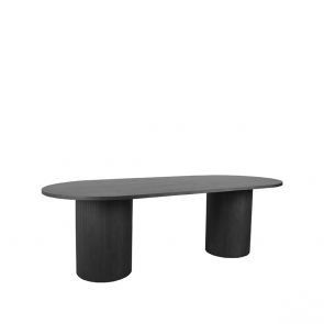 Eettafel Oliva 240x120x75 cm Zwart Eiken Perspectief