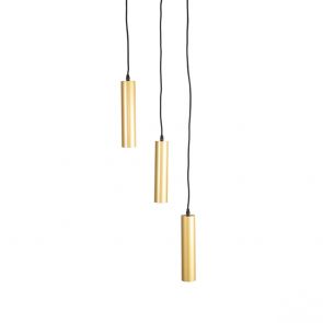 Hanglamp Ferroli 3-lichts Goud 30x30x143 cm Voorkant