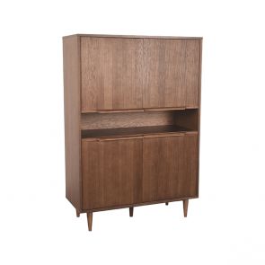 Hoge Kast Jule 110x49x158 Cm Walnoot Eikenhout Perspectief