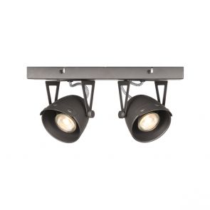 LED Spot Cap 2-Lichts Burned Steel Metaal 1