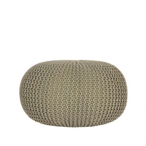 Poef Gebreid L Olive 1