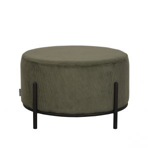 Poef Troy Forest Ribcord 57x57x34 cm Voorkant