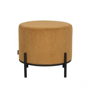 Poef Troy Oker Ribcord 46x46x41 cm Voorkant