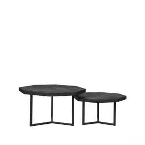 Salontafel Set Figure Zwart Mangohout 1