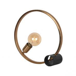 Tafellamp Ring Antiek Goud Metaal 1