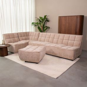 Hoekbank Albero 5-Zits Links + Hocker