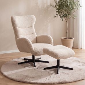 Draaifauteuil Cute 75x82x108 cm + Hocker