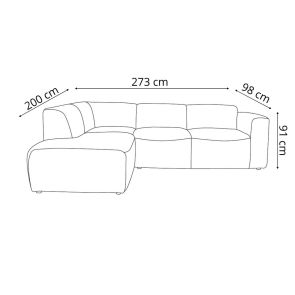 Hoekbank Salvano Links 273x200x91 cm