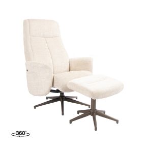 Draaifauteuil Tumba 77x76x105 cm + Hocker