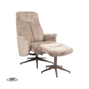 Draaifauteuil Tumba 77x76x105 cm + Hocker