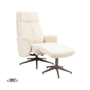 Draaifauteuil Tumba 77x76x105 cm + Hocker