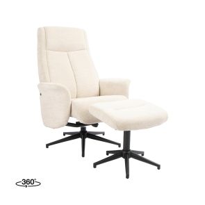 Draaifauteuil Tumba 77x76x105 cm + Hocker