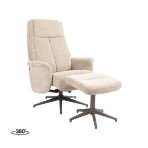 Draaifauteuil Tumba 77x76x105 cm + Hocker