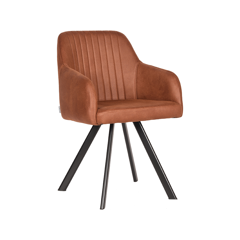 LABEL51 Eetkamerstoel Floor - Cognac - Microfiber