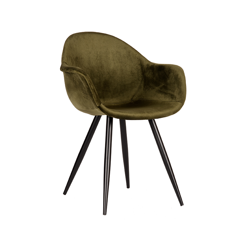 Eetkamerstoel Forli - Army green - Fluweel LABEL51