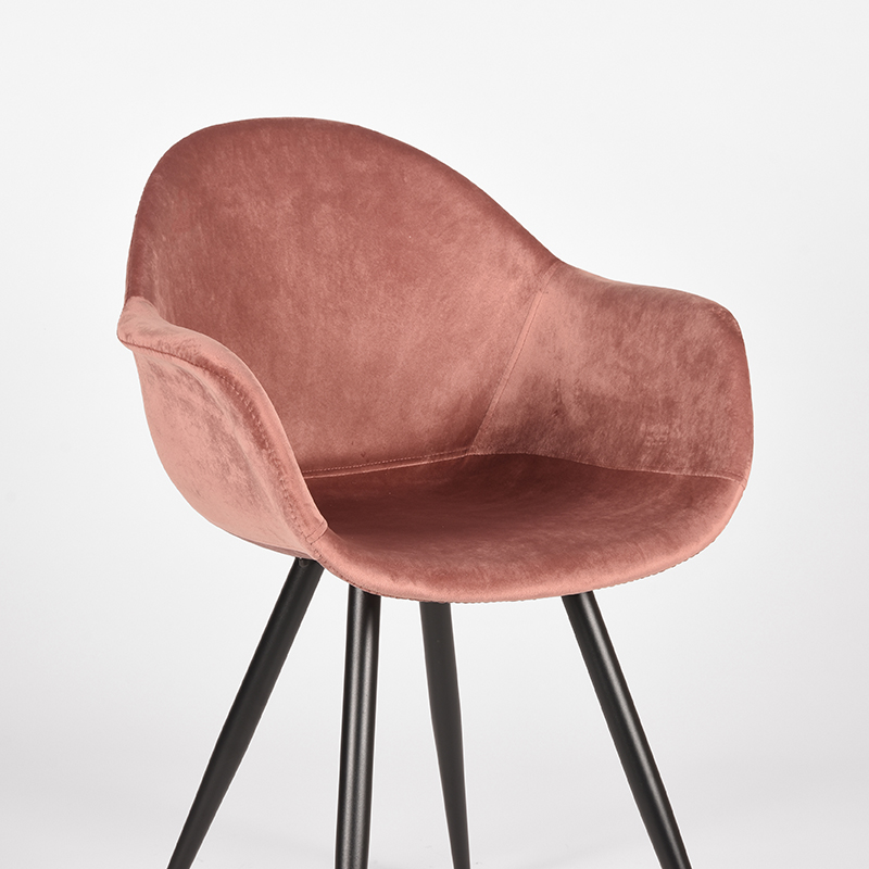 LABEL51 Eetkamerstoel Forli - Roze - Fluweel