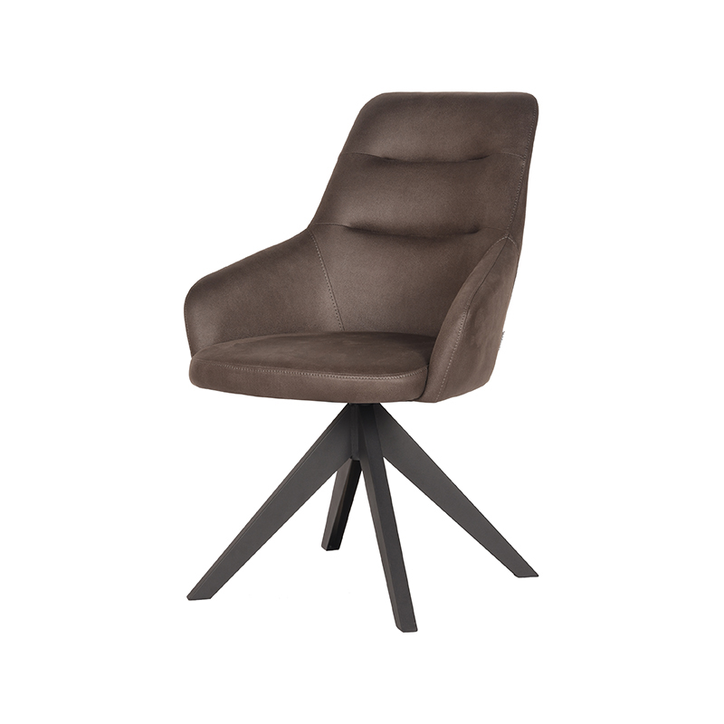LABEL51 Eetkamerstoel Jace - Antraciet - Microfiber