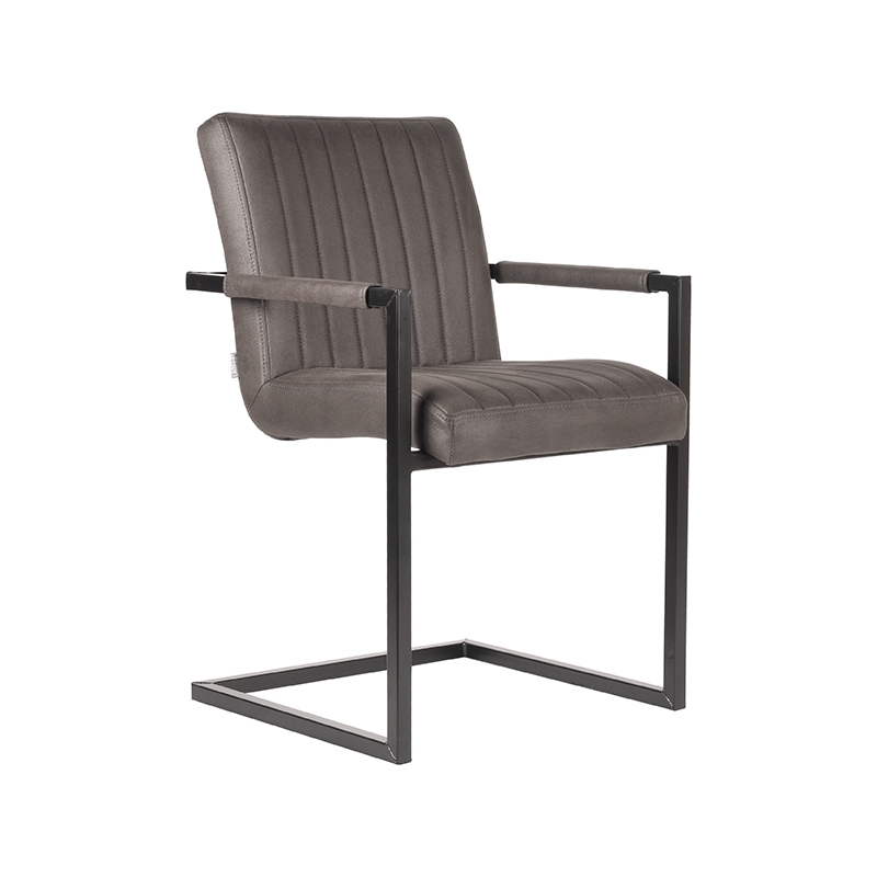 Eetkamerstoel Milo - Antraciet - Microfiber - LABEL51