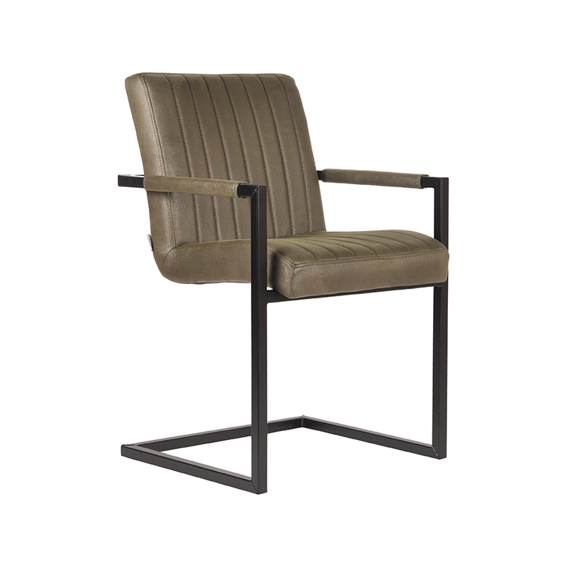 Eetkamerstoel Milo - Army green - Microfiber - LABEL51