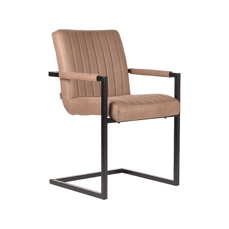 LABEL51 Eetkamerstoel Milo - Stone - Microfiber