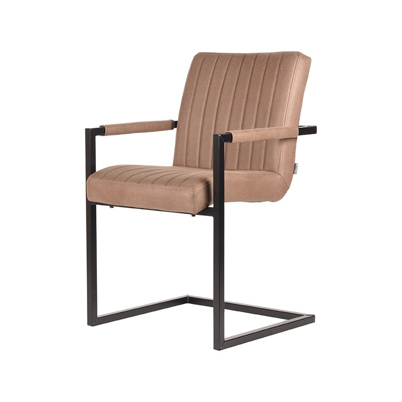 LABEL51 Eetkamerstoel Milo - Stone - Microfiber