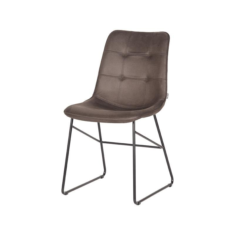 LABEL51 Eetkamerstoel Slim - Antraciet - Microfiber