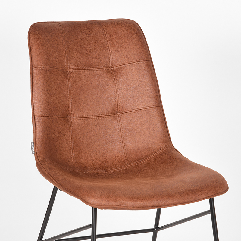 LABEL51 Eetkamerstoel Slim - Cognac - Microfiber