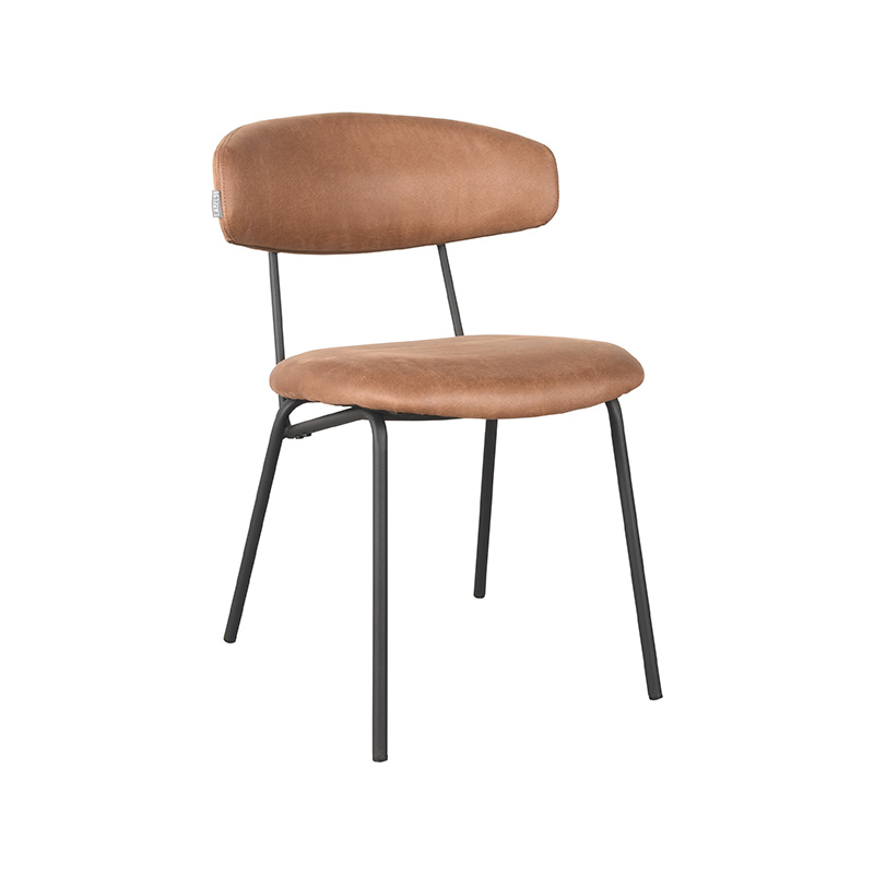 Eetkamerstoel Zack - Cognac - Microfiber LABEL51