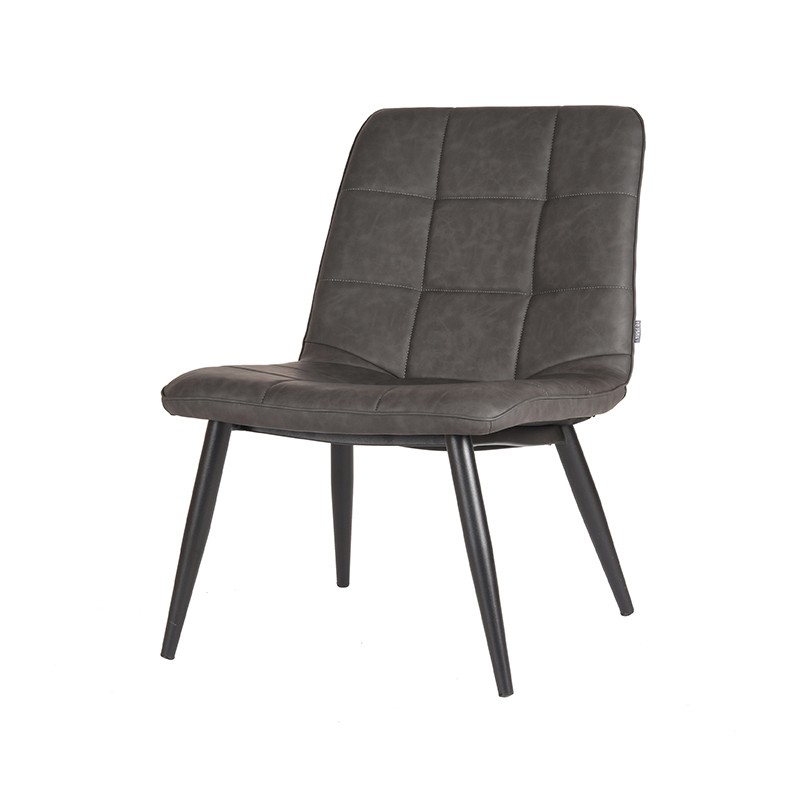 LABEL51 Fauteuil James - Antraciet - PU-Leder