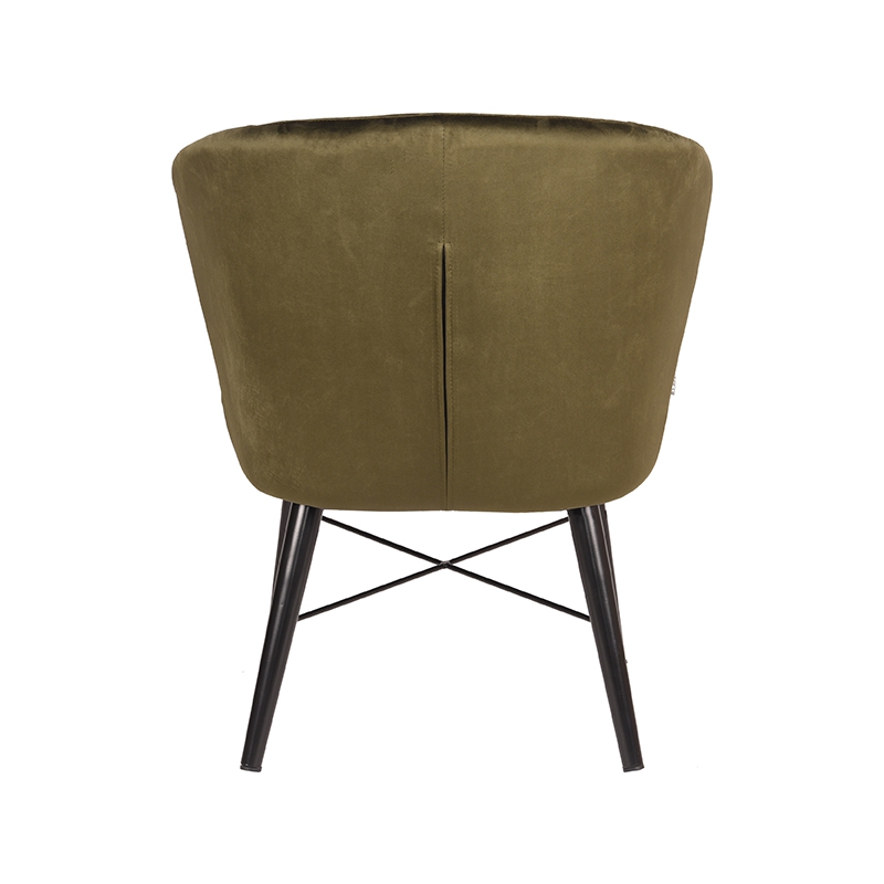 LABEL51 Fauteuil Wave - Army green - Fluweel