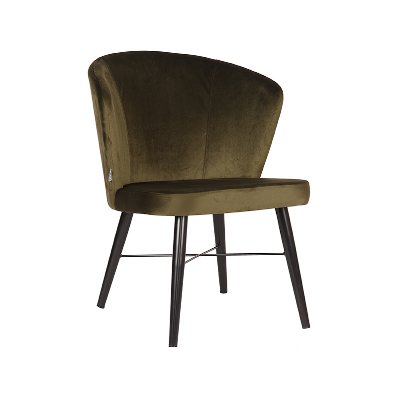 LABEL51 Fauteuil Wave - Army green - Fluweel
