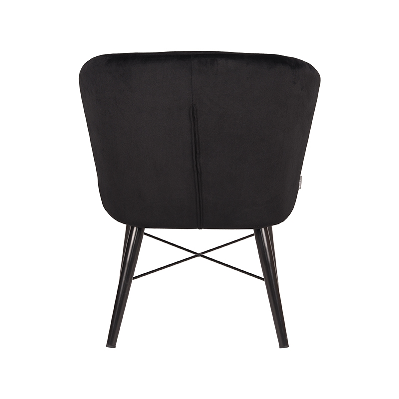 LABEL51 Fauteuil Wave - Zwart - Fluweel