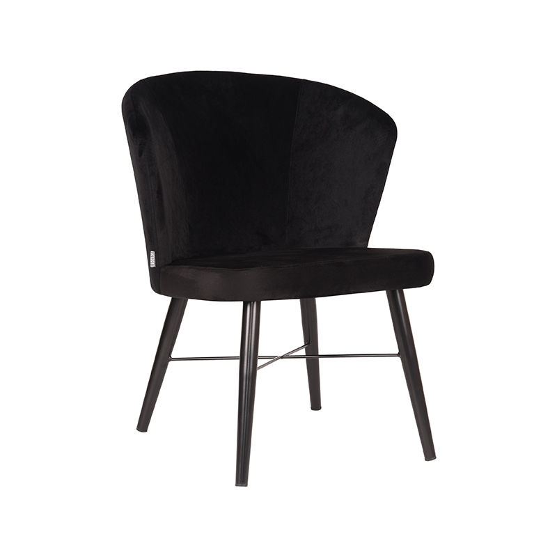 LABEL51 Fauteuil Wave - Zwart - Fluweel