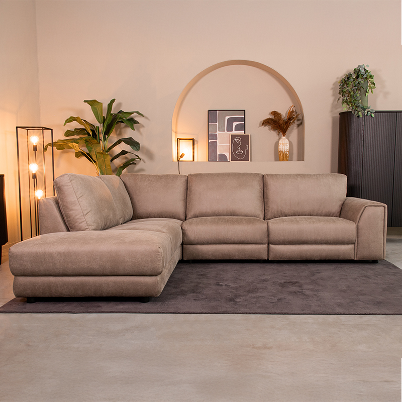 Hoekbank Tivoli - Hoekbank - Taupe - Bruin - Micro Suede - Design - LABEL51