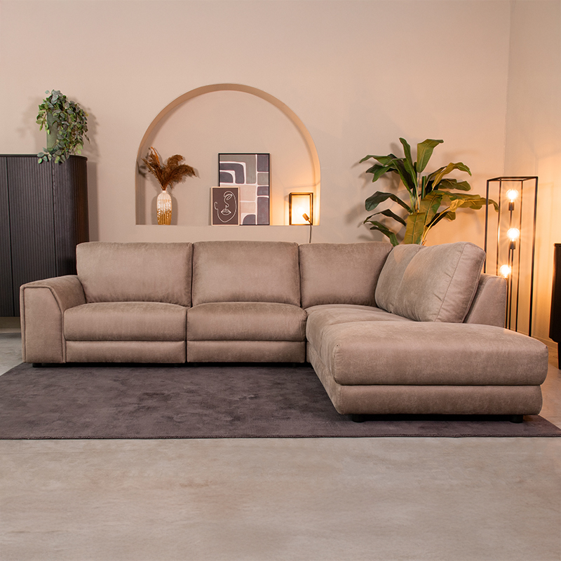 Hoekbank Tivoli - Hoekbank - Taupe - Bruin - Micro Suede - Design - LABEL51