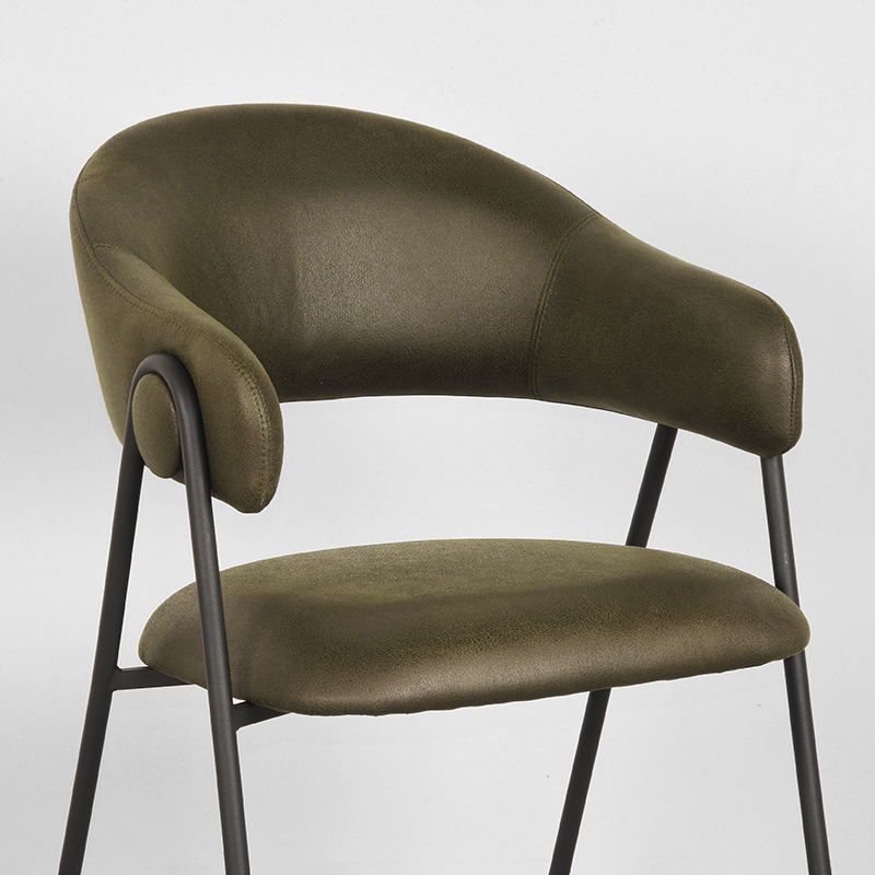 LABEL51 Eetkamerstoel Lowen - Army green - Microfiber