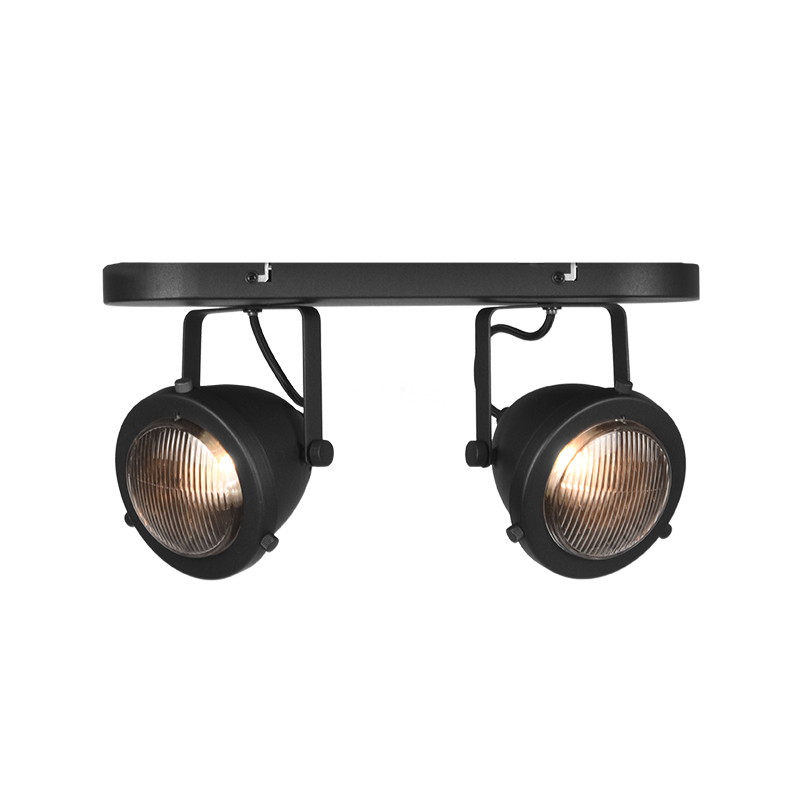 Spot Moto led - Zwart - Metaal - 2 Lichts - LABEL51