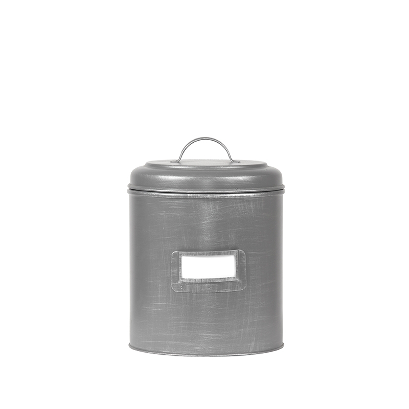 LABEL51 Opbergblik Opbergblik - Antiek grijs - Metaal - M - 14x14x20 cm