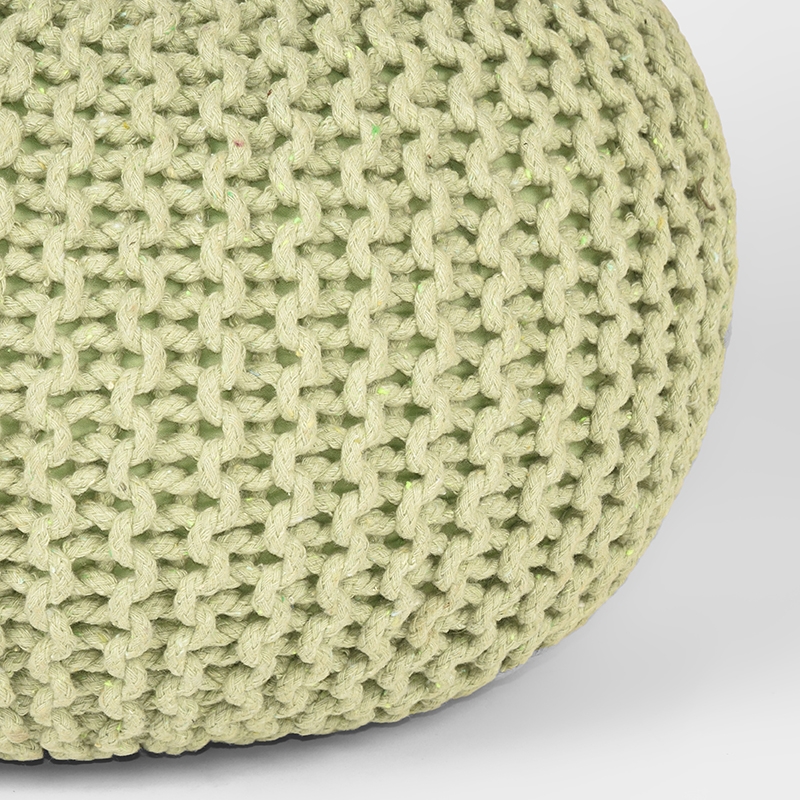 LABEL51 Poef Knitted - Groen - Katoen - M