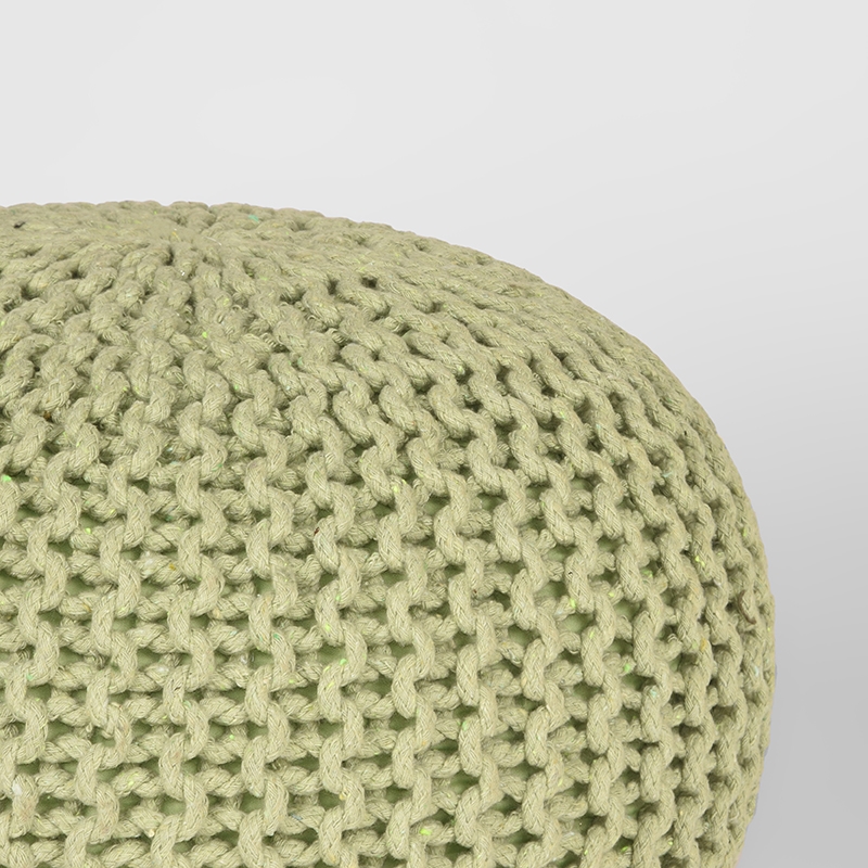 LABEL51 Poef Knitted - Groen - Katoen - M
