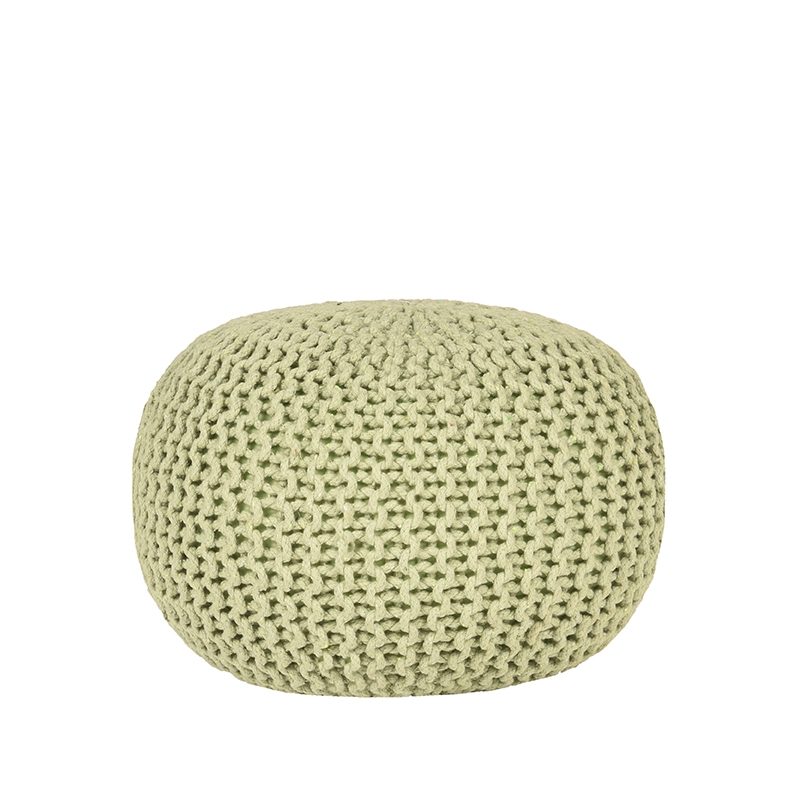 LABEL51 Poef Knitted - Groen - Katoen - M
